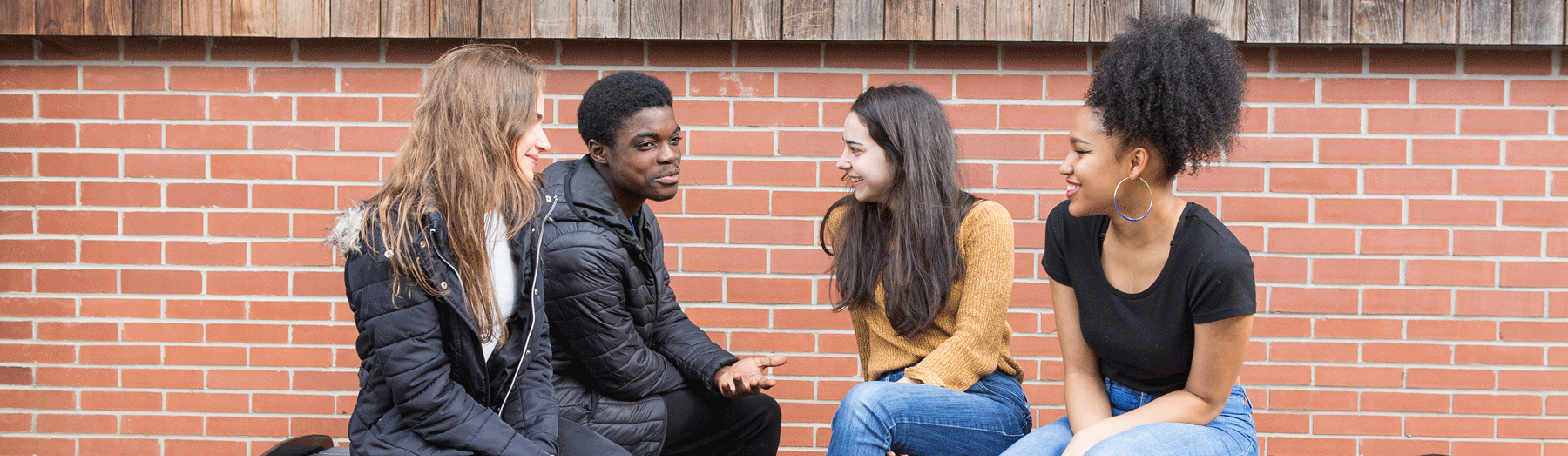 Loreto students chatting on campus